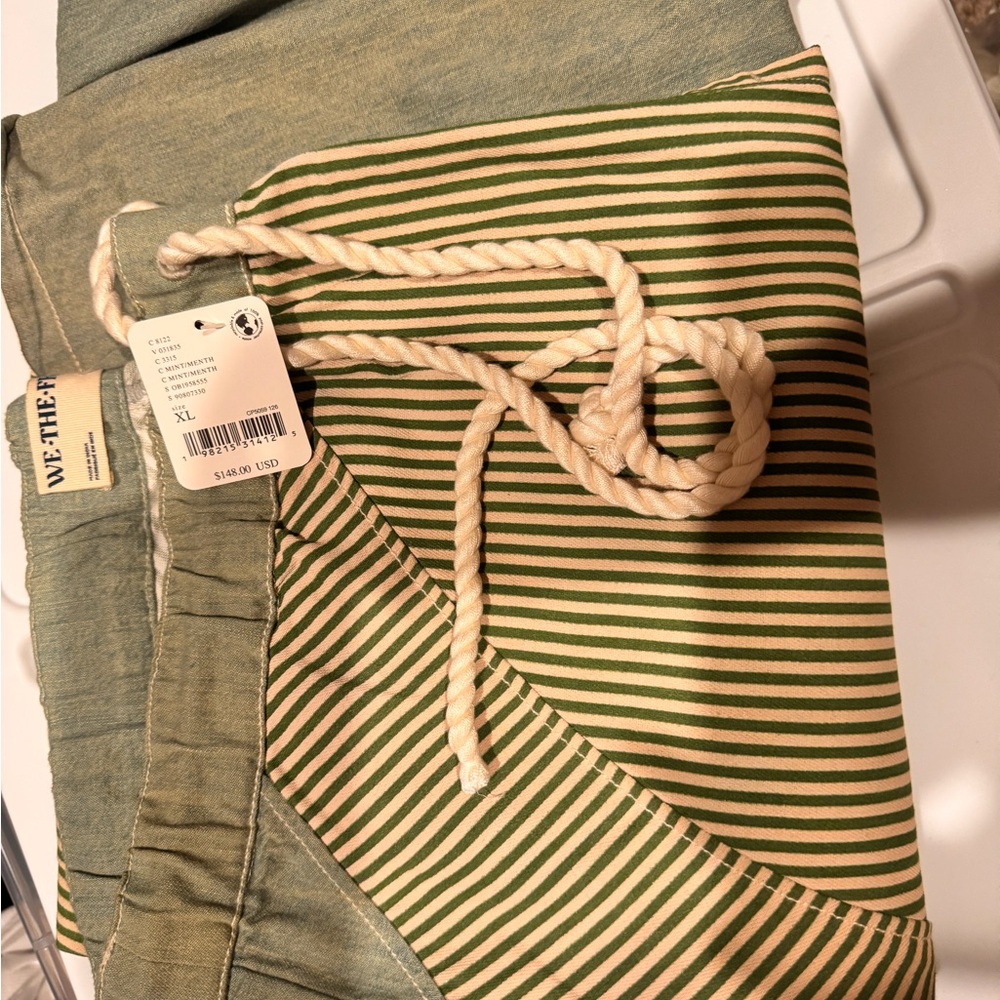 Zara Green and Cream Flare & Wide Leg Jeans